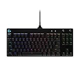 Logitech G PRO TKL Teclado Gaming Mecánico sin teclado numérico, Teclas GX-Clicky Azules, RGB...