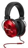 Pioneer SE-MS5T-R - Auriculares de tipo diadema (HiRes, power bass, micrófono, control de...